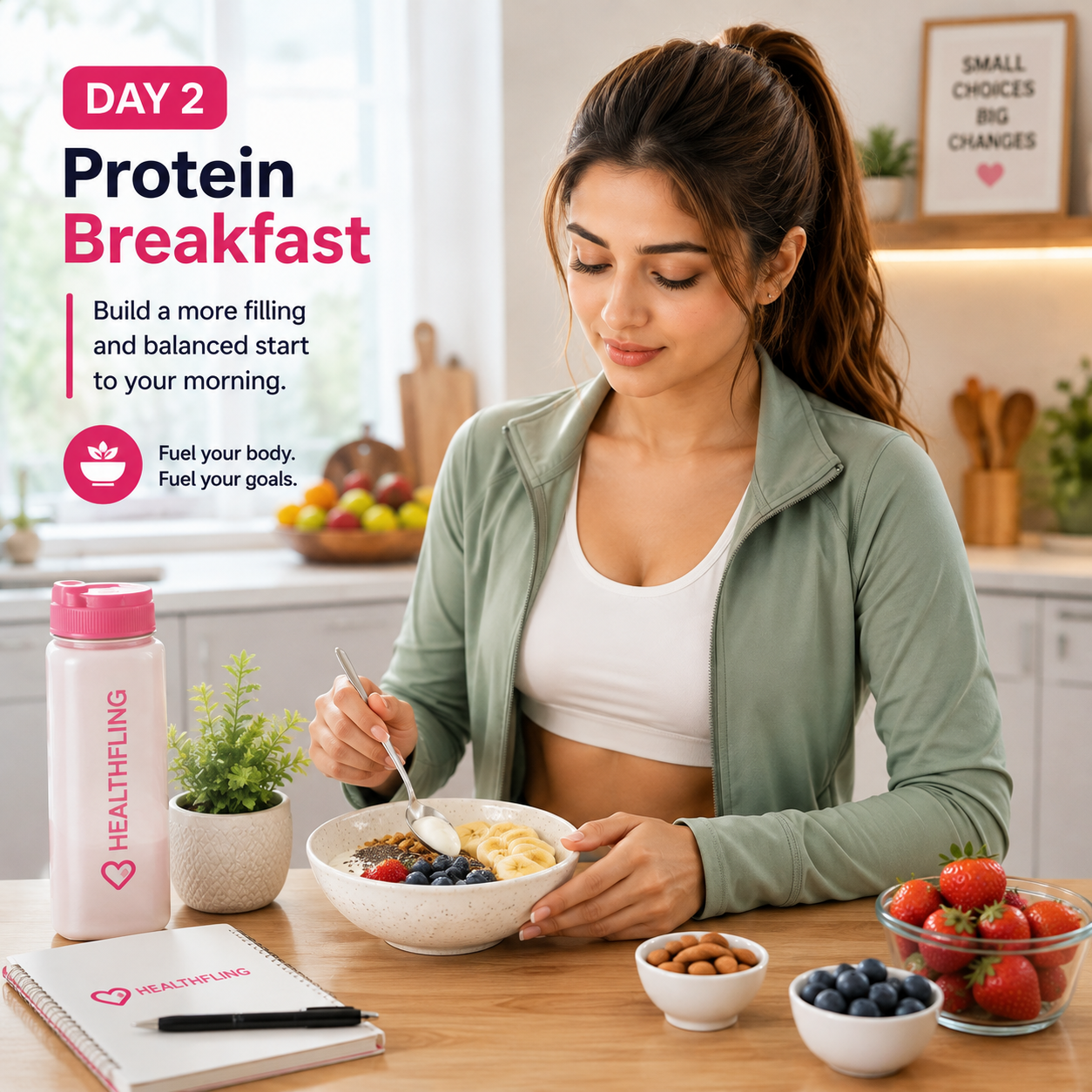 HealthFling protein breakfast challenge