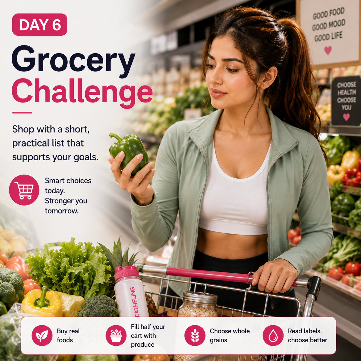 HealthFling healthy grocery challenge